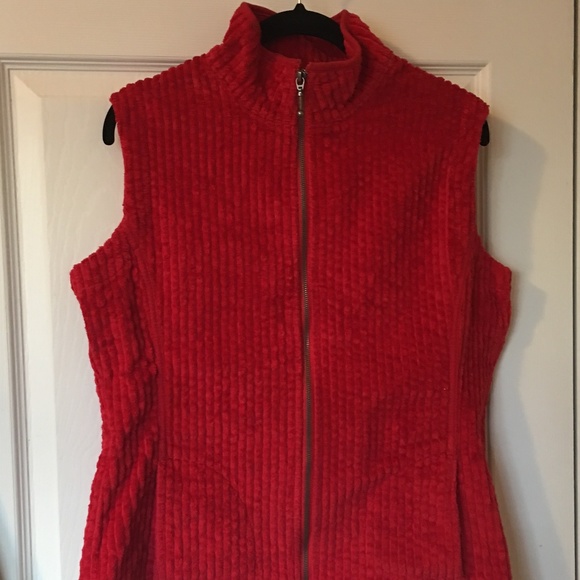 Woolrich Sweaters - WOOLRICH Wide Wale Corduroy Red Zippered Vest Sz S